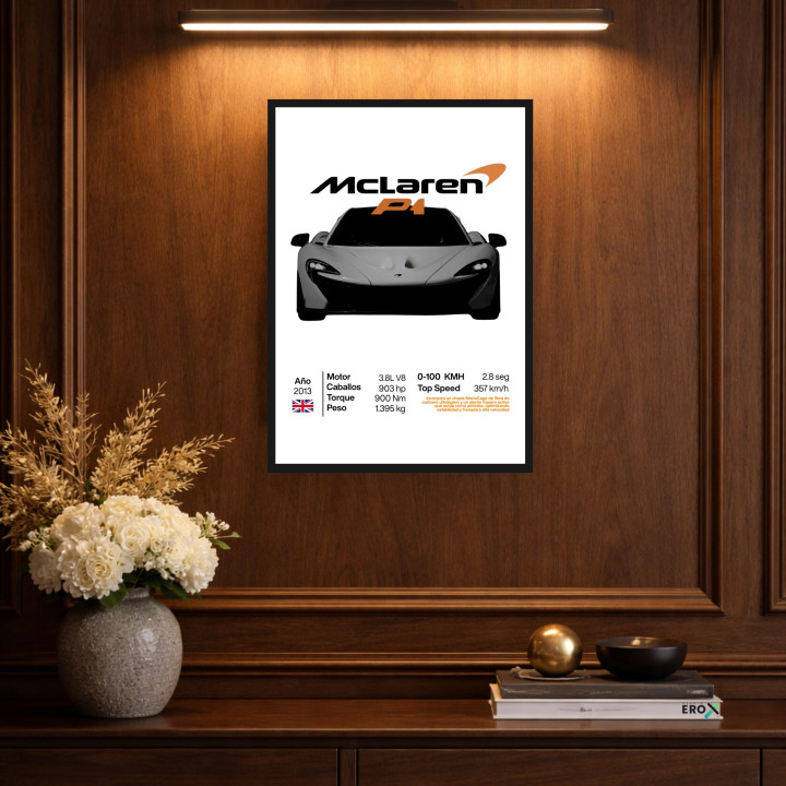 Cuadro McLaren P1 2013 Blanco | Studio Erox